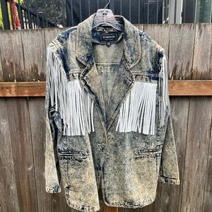 Vintage Fringe Jean Jacket, 22w